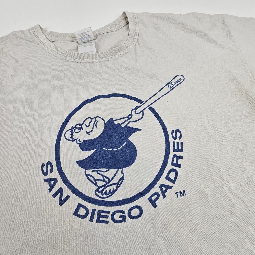 San Diego Padres Swinging Friar T Shirt XL Mens Gildan Retro Logo MLB Baseball
